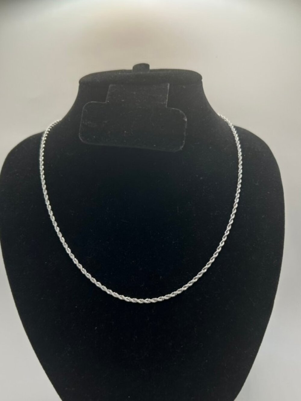 Real Silver Twisted Rope Chain 2mm Plated Necklace 20 Inch Unisex Layering